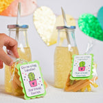 Personalized cactus Valentine Tags - Give me a hug, Valentine! - 3 x 2 inches, 2 layers, lime green backing
