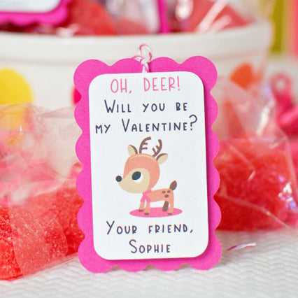 Oh Deer Valentine Classroom treat tags