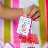 Oh Deer Valentine Classroom treat tags, pre-strung with 12 inches twine, personalized with child's name