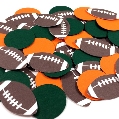 Football party confetti for spreading around tables. Comes with your choice of accent colors.