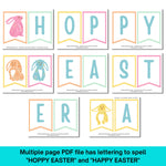 Printable Easter Bunny Pastel Banner - Instant Download