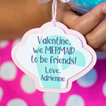 Mermaid Valentine treat tags, personalized and pre-strung