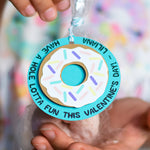 Aqua Pastel Donut Valentine Treat Bag Tags