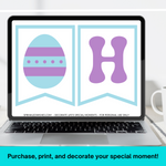 Printable Easter Egg Banner - Instant Download