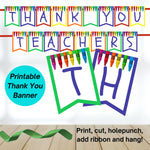 Printable Thank you Teachers Crayon Banner - Instant Download