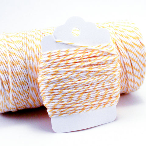 Yellow Striped 4-ply baker's twine - twisted yellow and white strands - 100% cotton and made in the USA