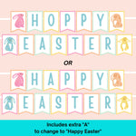 Printable Easter Bunny Pastel Banner - Instant Download